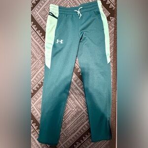 Under Armour Teal Sweatpants Youth Large, Women Small